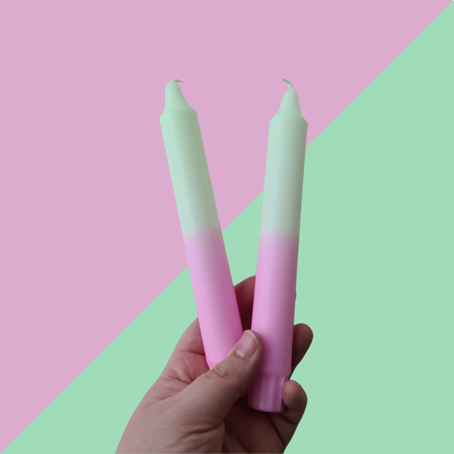 Pink Gradient Hand Dipped Candle