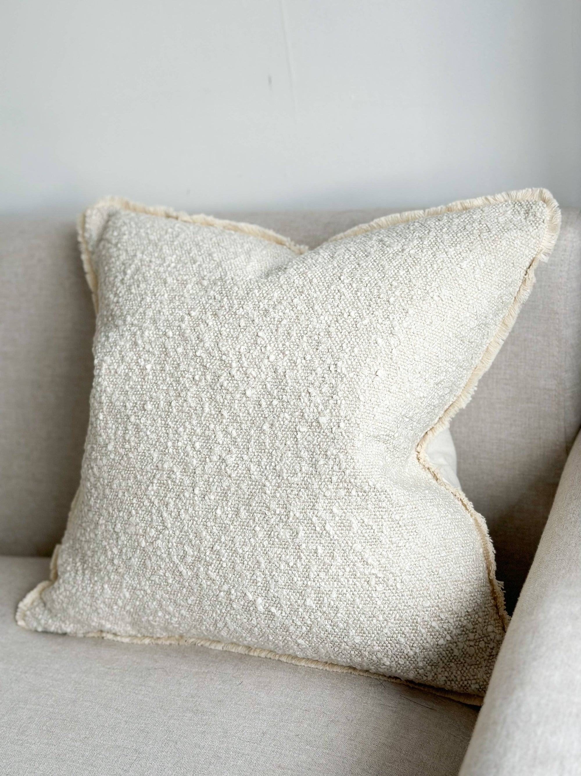 Cream Boucle Cushion Cover