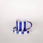 Striped Espresso Cup & Saucer Set | Navy