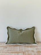 Sage Green Scalloped Cushion Cover