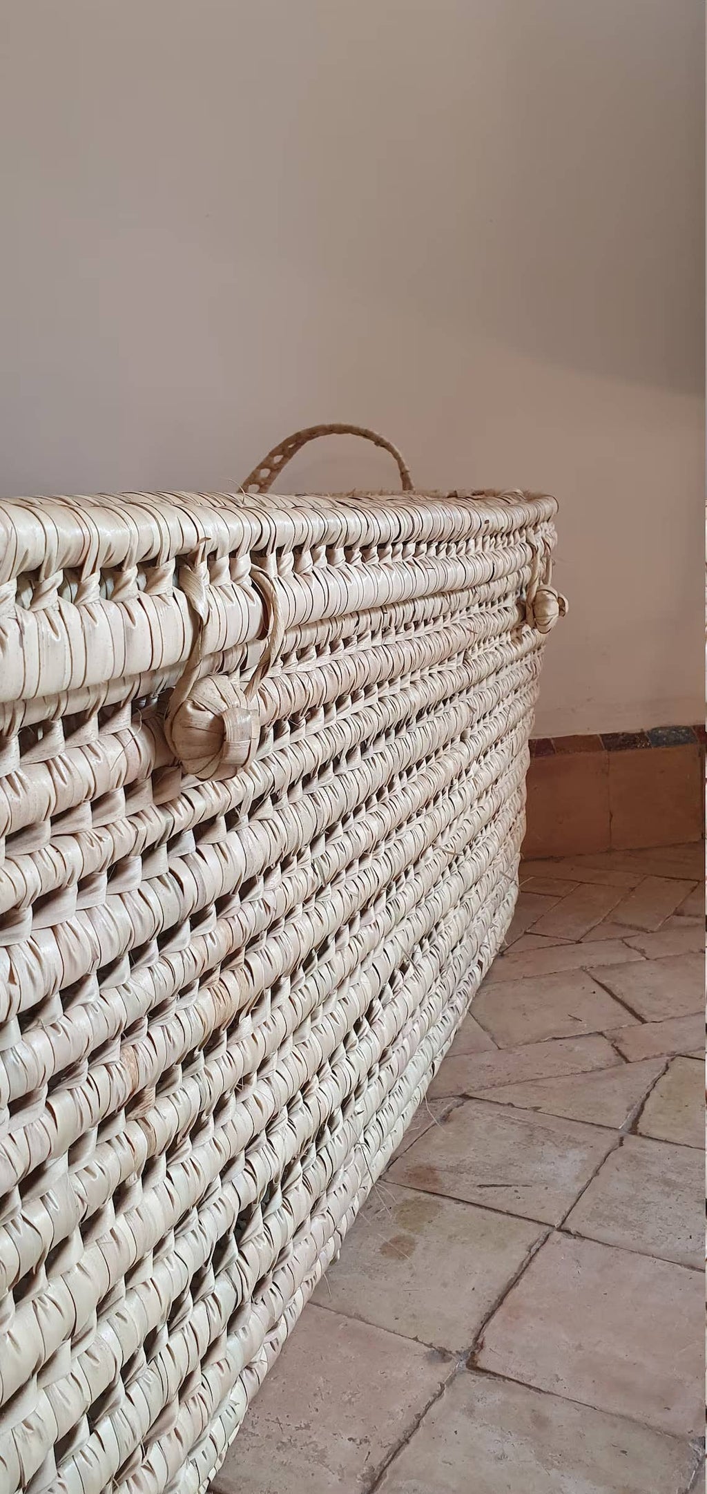 Wicker Storage Trunk Woven Beige