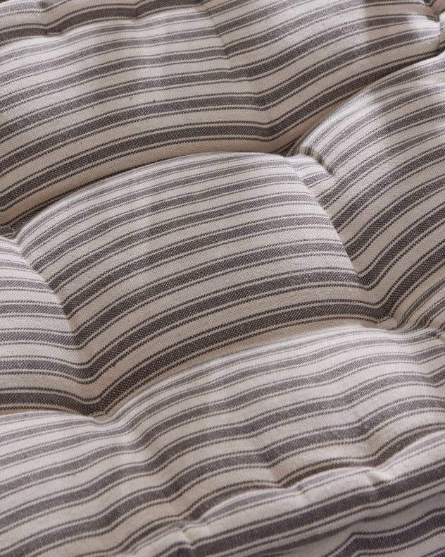 Blue and White Patterned Ruffle Cushion
