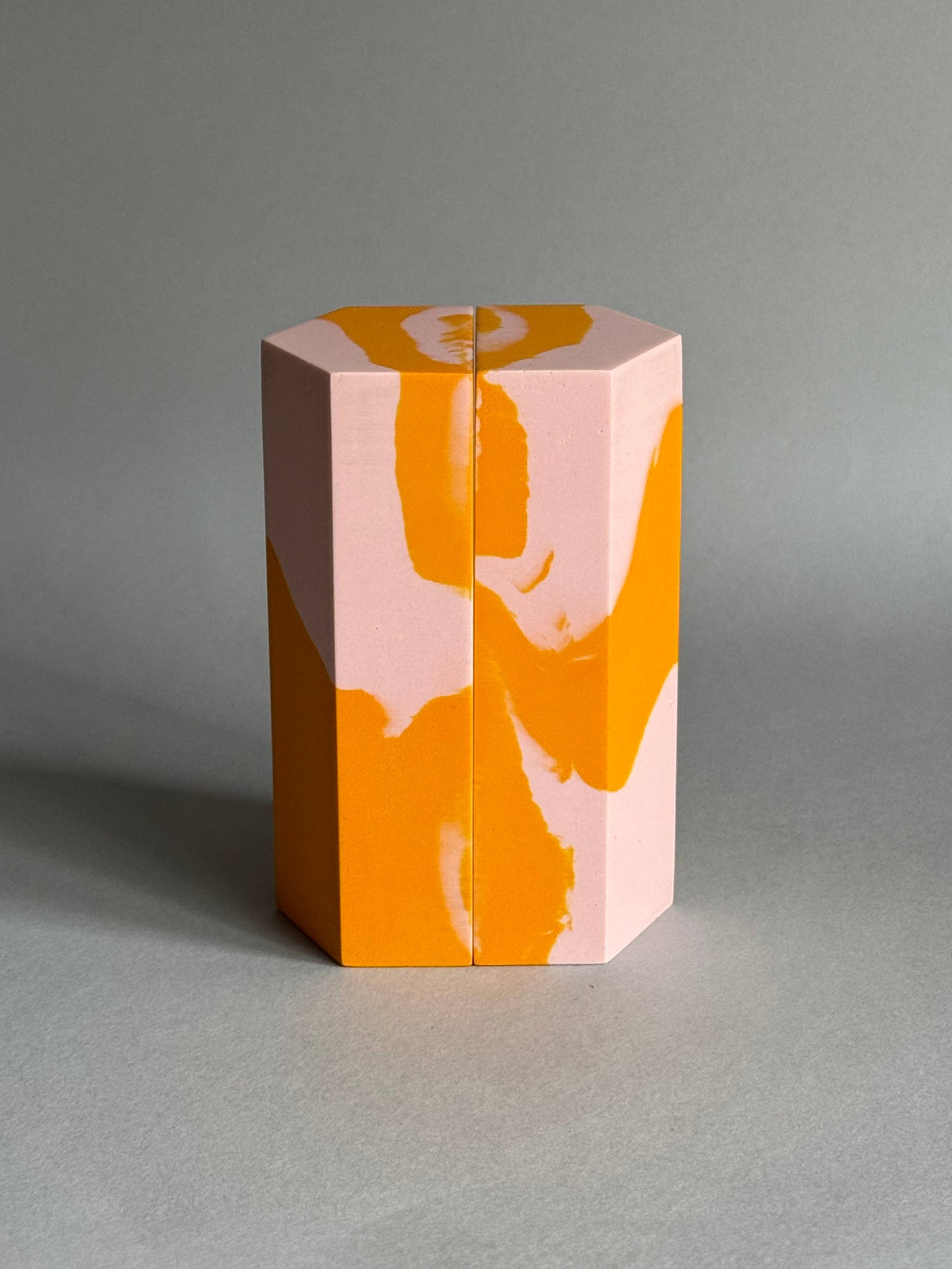 Orange and Pink Marbled Bookends