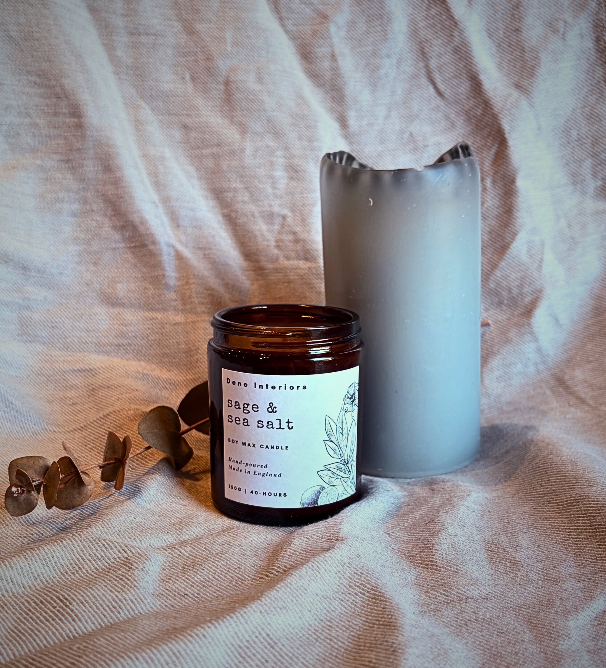 Sage & Sea Salt Candle amber Glass Jar
