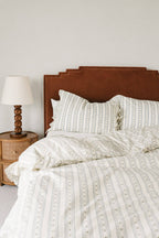 Blue and White Floral Ruffle Duvet Cover