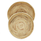 Two Set of Woven Trays Beige