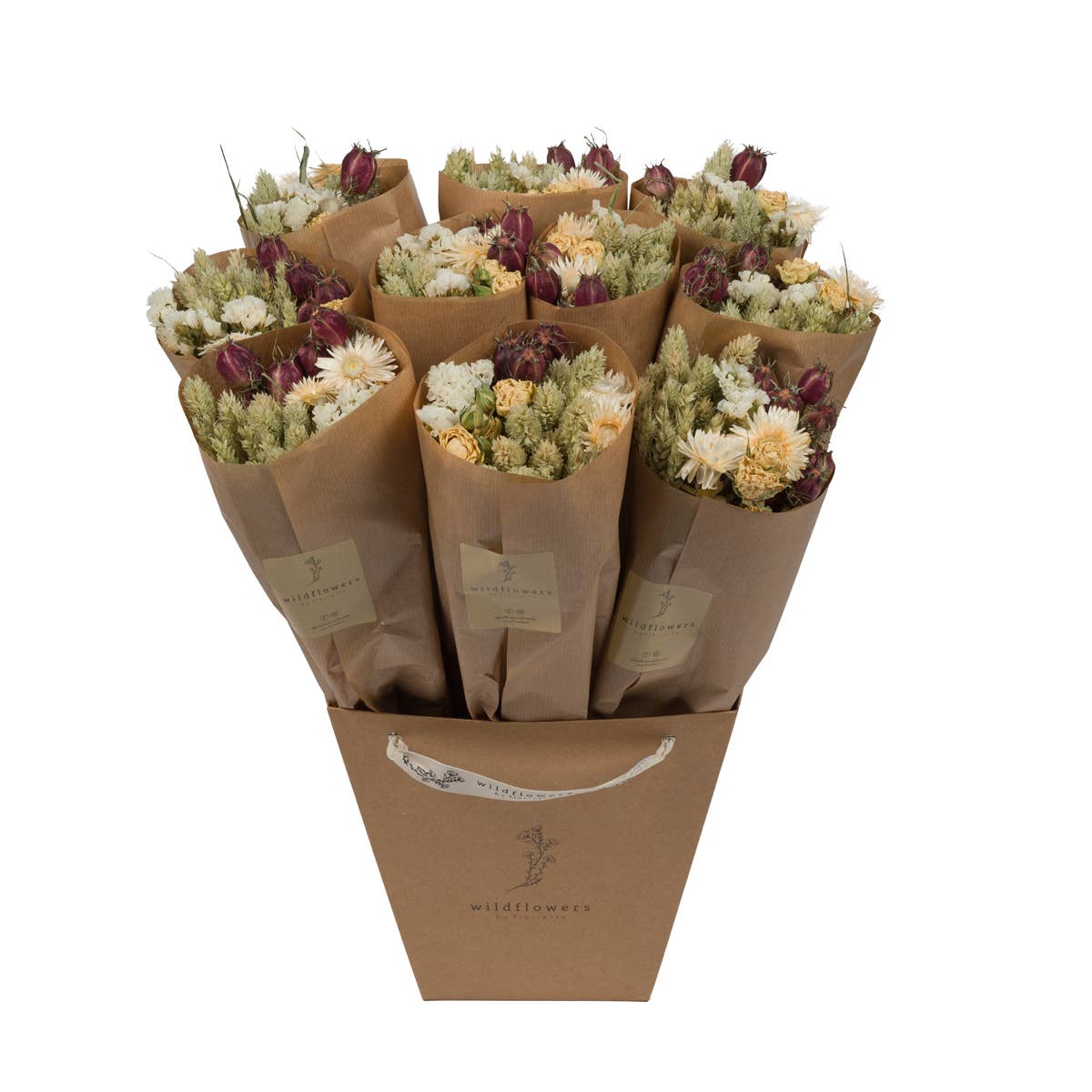Cream and Natural Dried Wildflower bunch Bouquet
