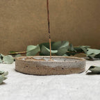 Ceramic incense burner speckled cream