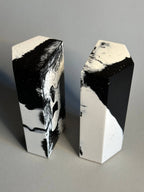 Black and White Marbled Bookends