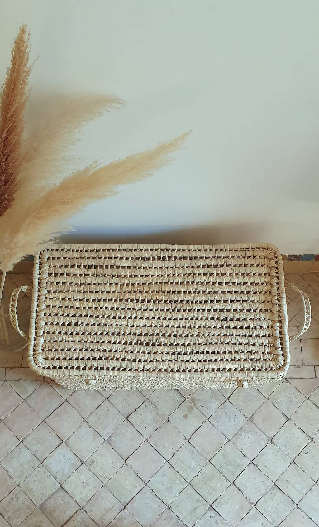 Wicker Storage Trunk Woven Beige