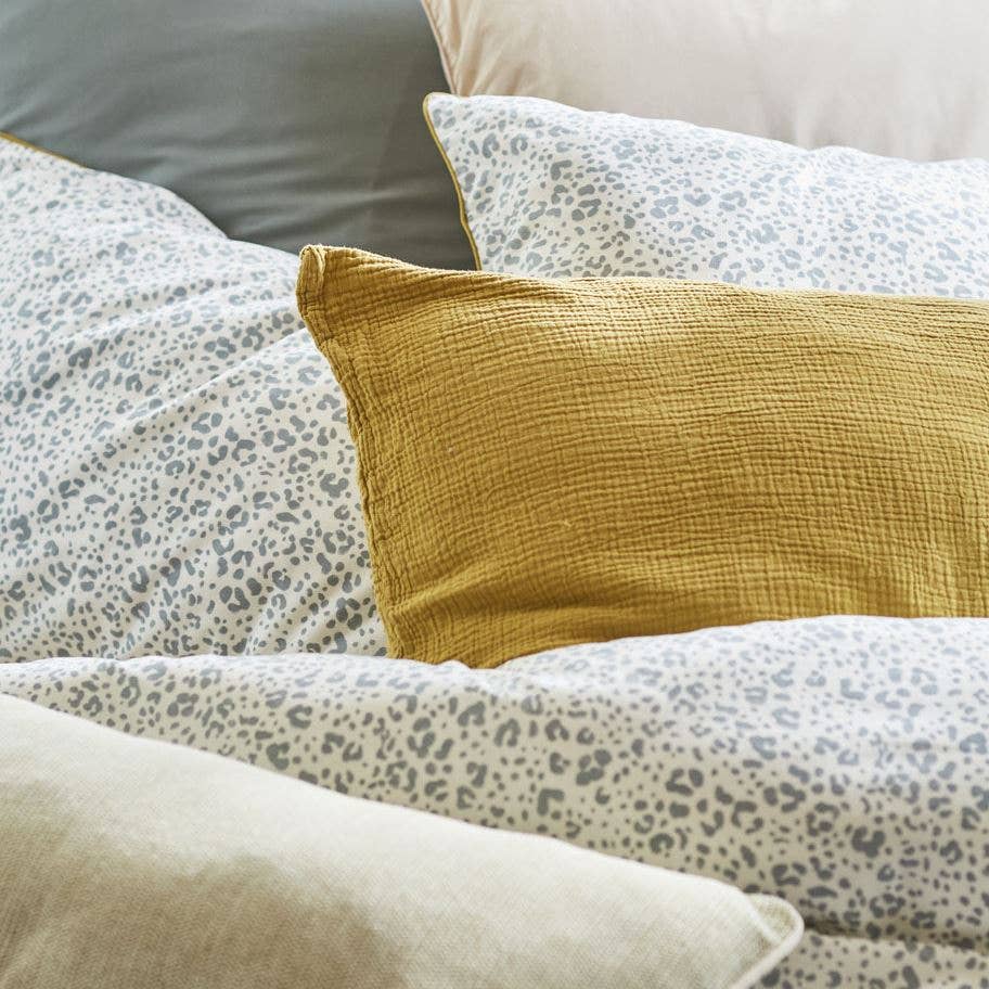 Grey white and blue Animal Print Duvet Bedding
