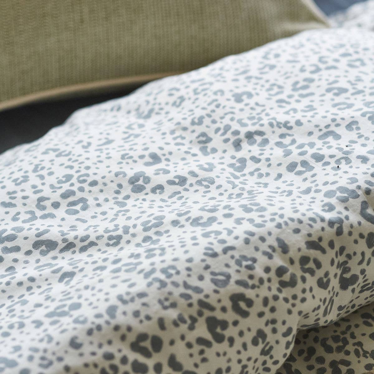 Grey white and blue Animal Print Duvet Bedding