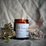 Peony & blush Suede candle Amber Glass Jar