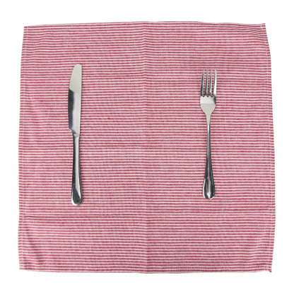 Striped Cotton Linen Napkins | 12 Set