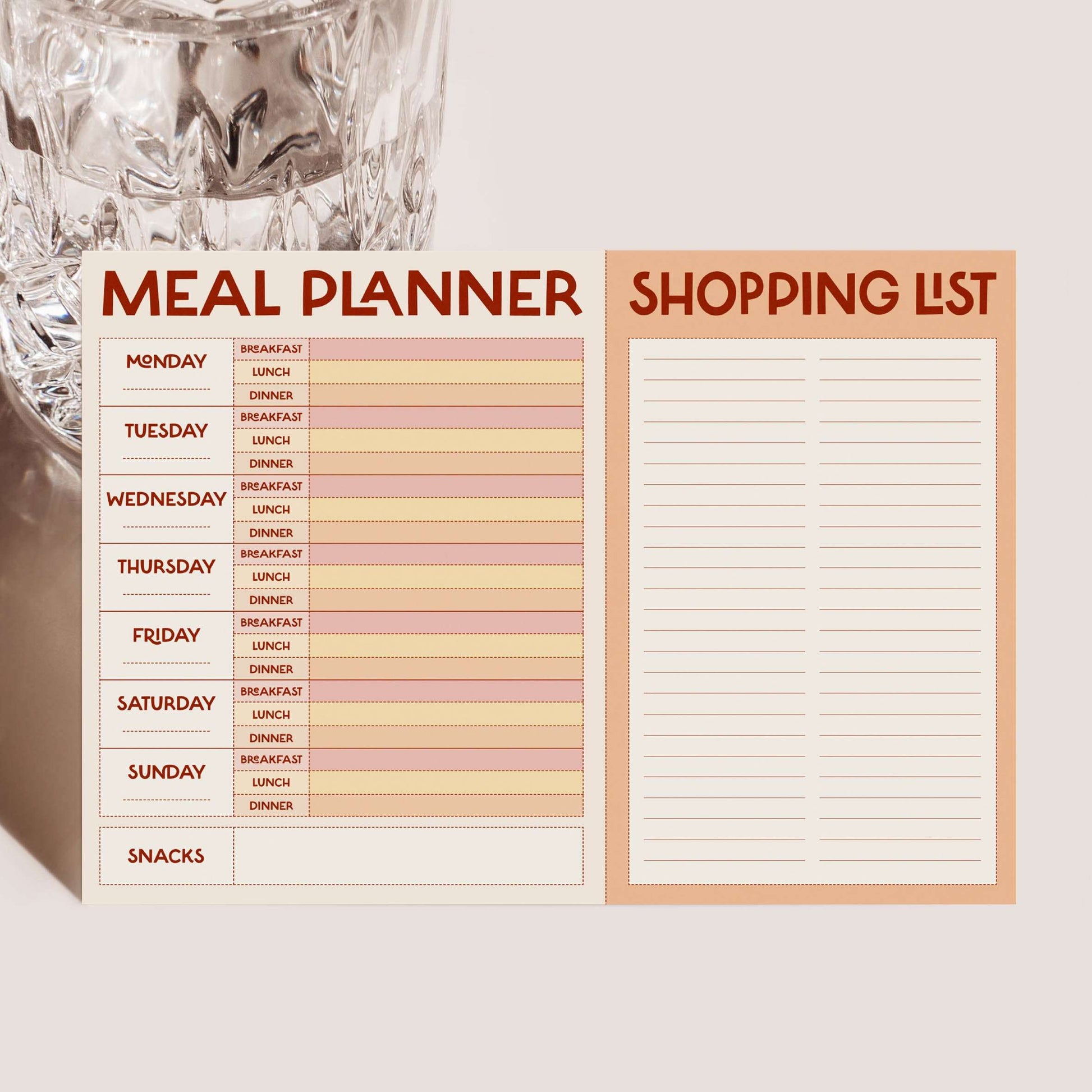 Minimal Stylish Weekly Meal Planner & Shopping List Notepad | A4 Grocery Planner | Meal Prep Planner-3