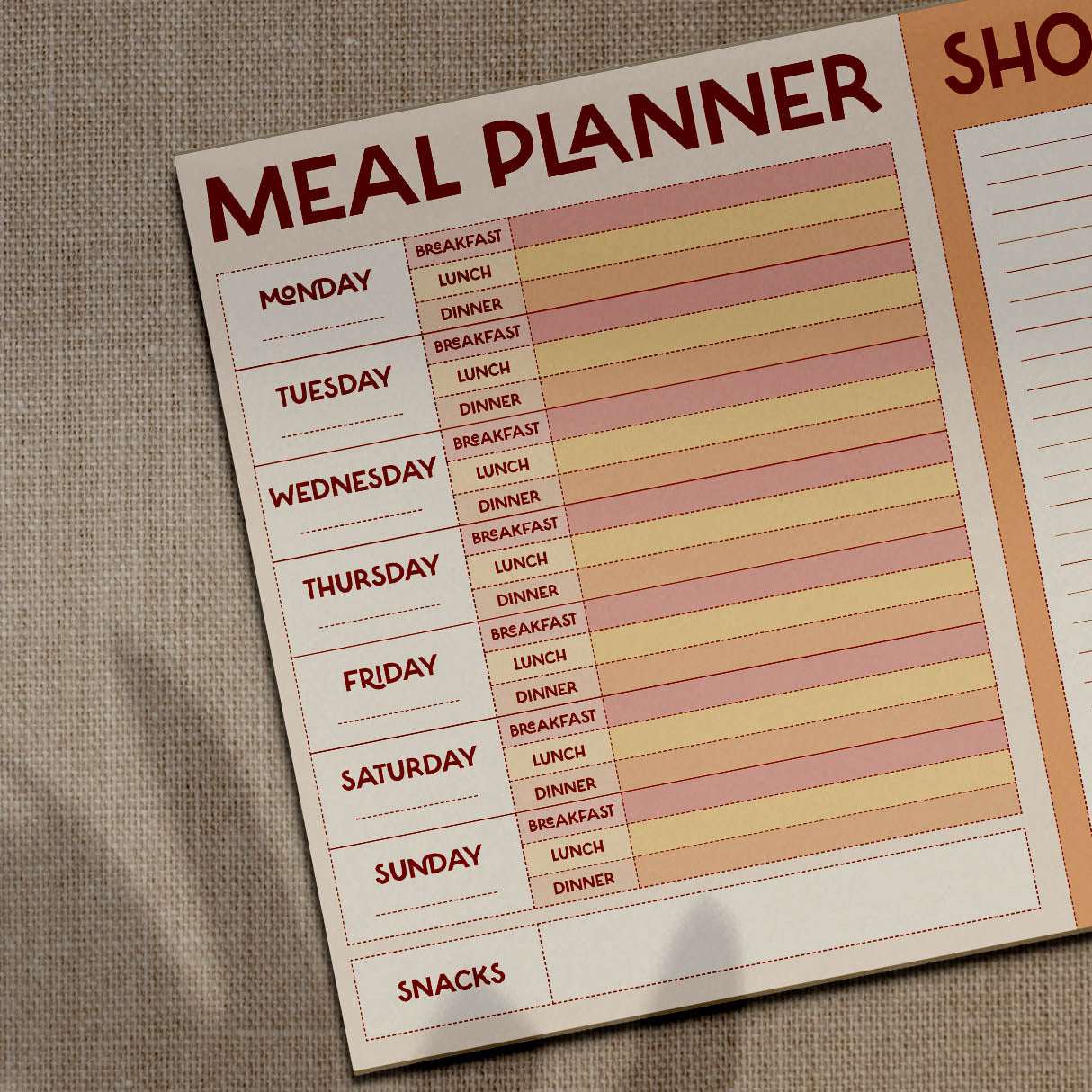 Minimal Stylish Weekly Meal Planner & Shopping List Notepad | A4 Grocery Planner | Meal Prep Planner-2