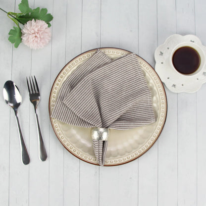 Striped Cotton Linen Napkins | 12 Set