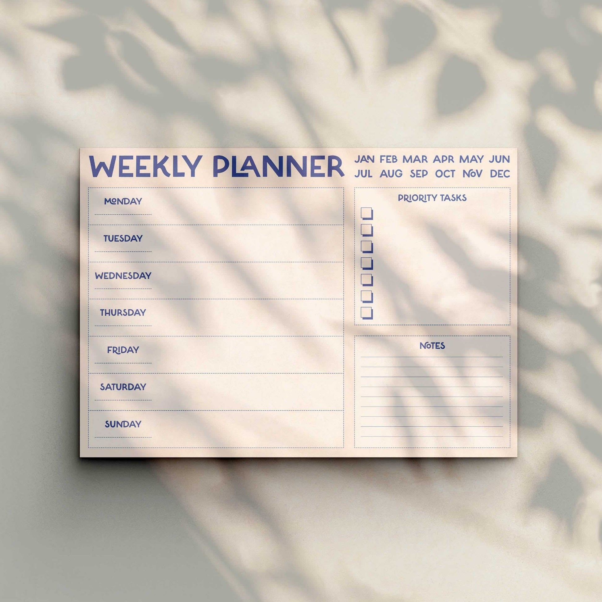 A4 Weekly Planner Pad | Modern Desk Organiser | Stylish Minimal Daily To Do List Desk Pad-1