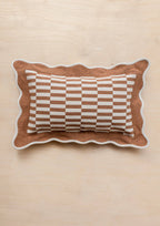 Brown Checkered Cushion Cover