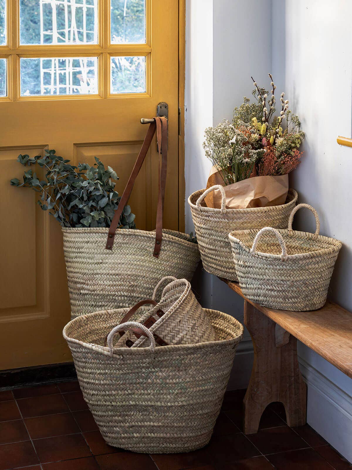 Natural Woven Wicker Storage Styling Bag