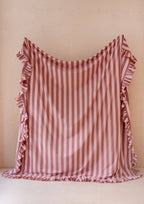 Red and Pink Ruffle Duvet Cover