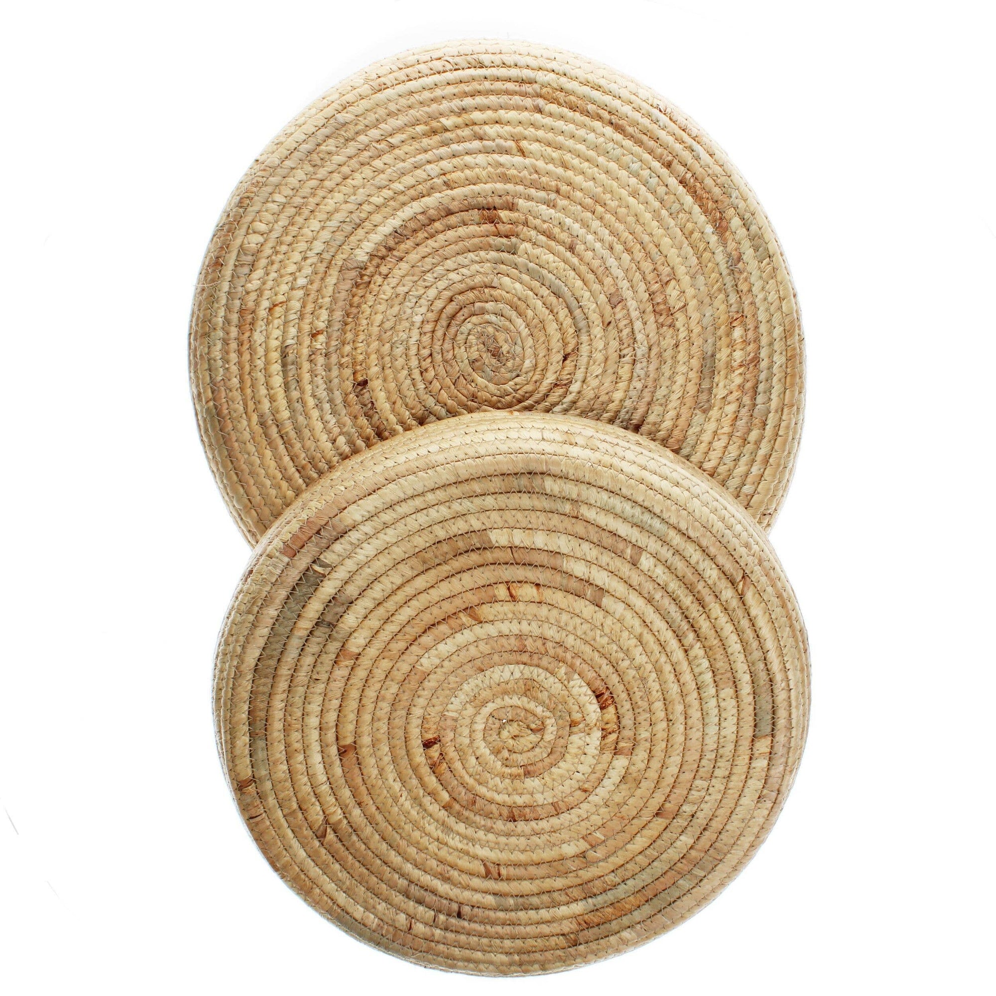 Two Set of Woven Trays Beige