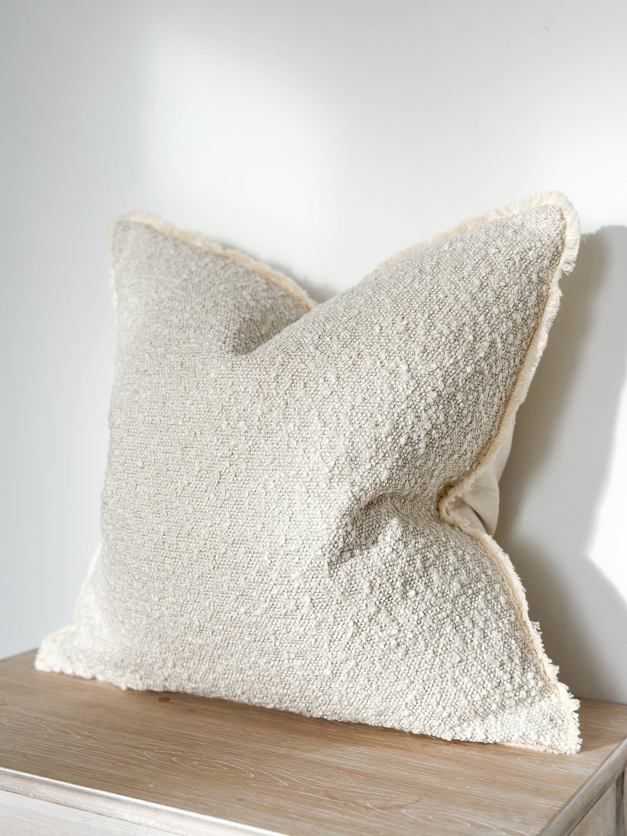 Cream Boucle Cushion Cover