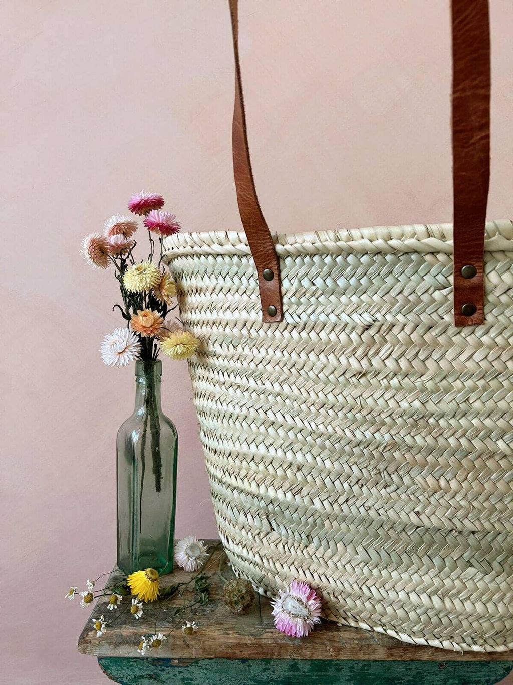 Natural Woven Wicker Storage Styling Bag