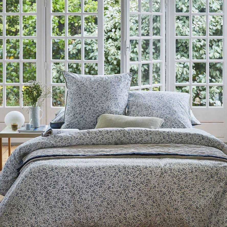 Grey white and blue Animal Print Duvet Bedding