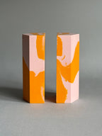 Orange and Pink Marbled Bookends