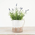 Ceramic Jug White and Terracotta